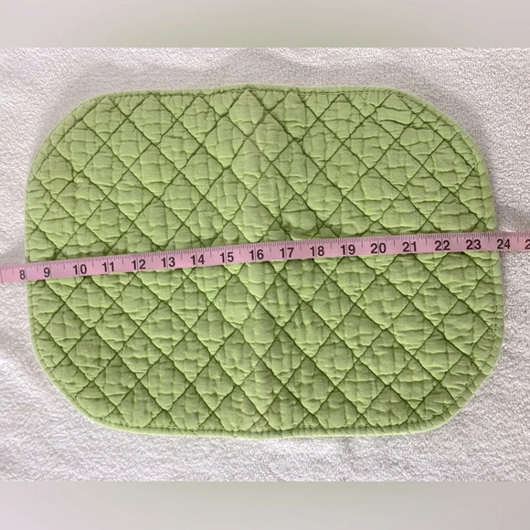 Vintage Quilted Apple Print Green Cream Red Placemats x5 - Picture 14 of 15